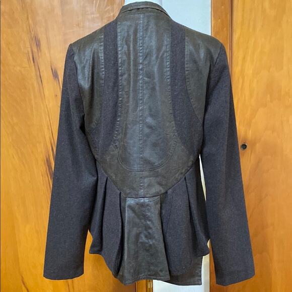 Ryu | Brown Asymmetrical Drape Zip Jacket Peplum Unique Distressed Mad Max - Picture 7 of 11